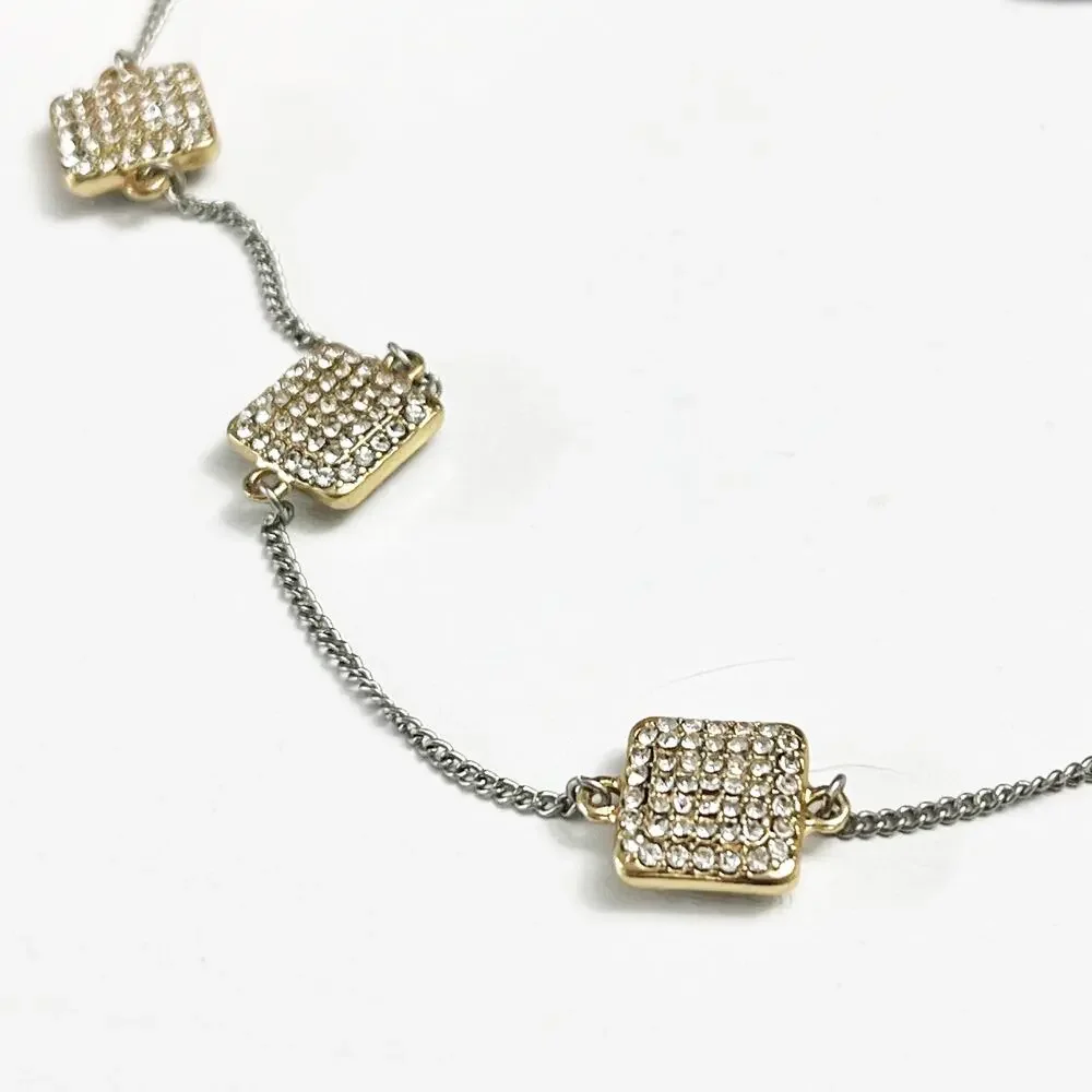 NEW White House Black Market Silver Chain & CZ Necklace